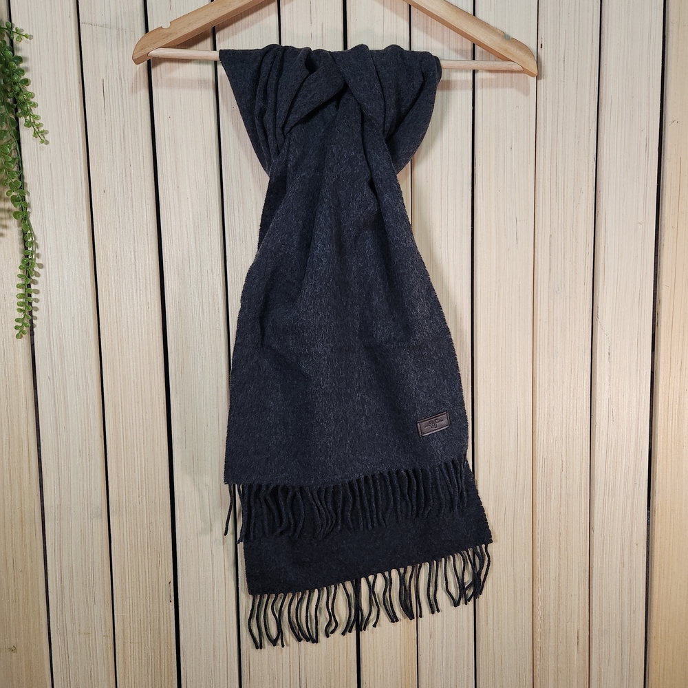 Hickey Freeman Cashmere Scarf Charcoal Men's Scarf